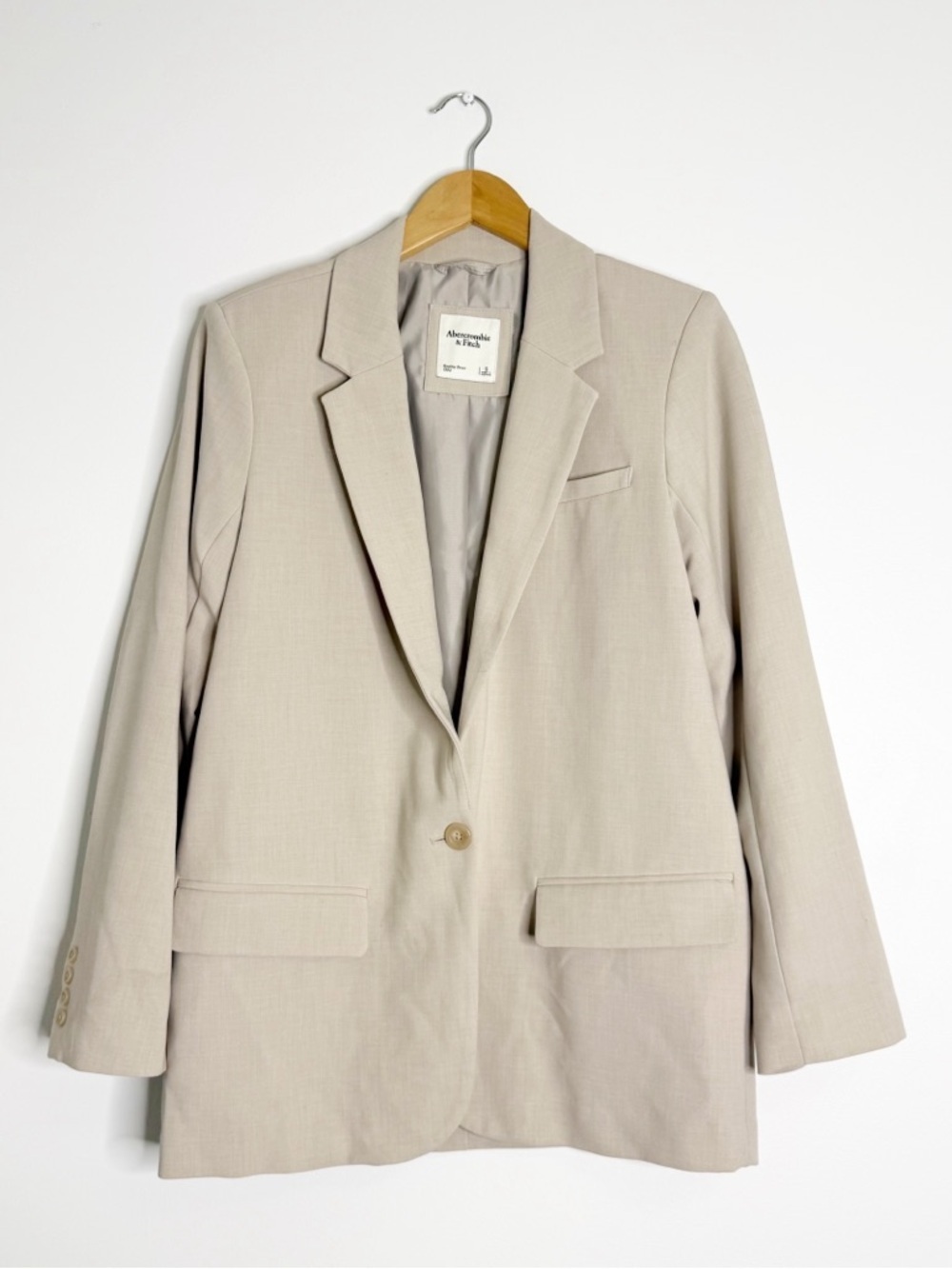 Abercrombie & Fitch Tan Blazer Single Button Tailored Small